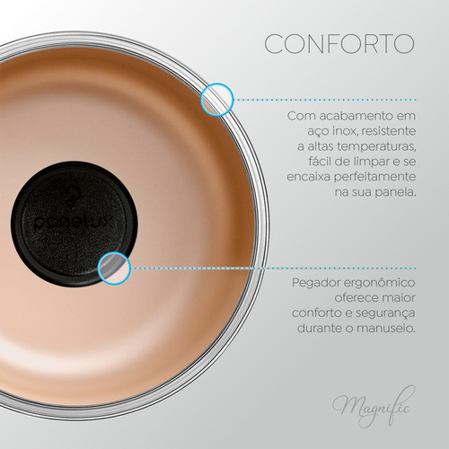 Jogo De Panelas De Alumínio Antiaderente Magnific 9 Peças Cereja - Panelux