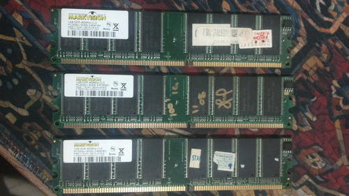 Memória Ram Markvision Ddr1 400 Mhz 1gb Pc3200 - 3 Unidades (Usado)