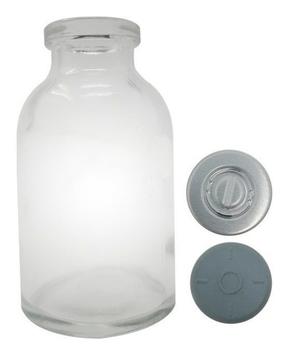 25 Frascos Vidrio Antibiotico 30 Ml Tapon De Hule Precinto