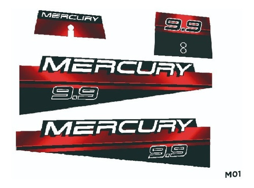 Calcos Outboards Mercury 9,9 Hp 94-98 Grafica Nautica M 01