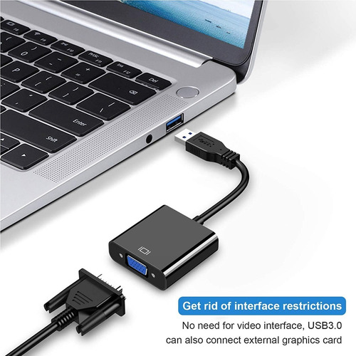 Imagen 2 de 8 de El Convertidor De Vídeo Usb 3.0 A Vga Se Conecta Al Monitor