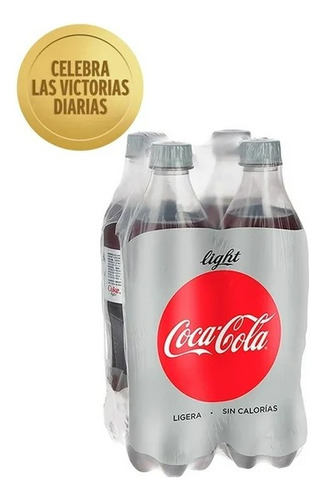 2 Pza Refresco Coca Cola Light 4 Botellas De 600 Ml C/u