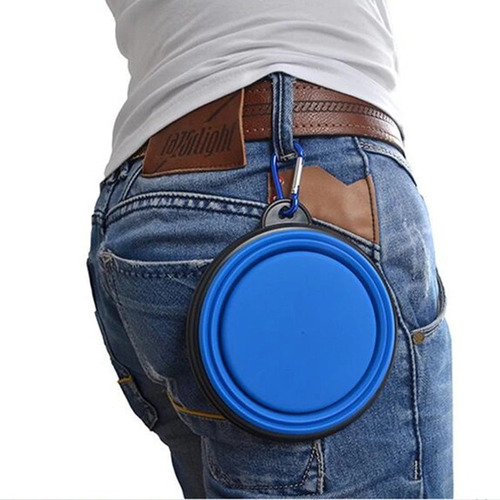 Imagen 7 de 8 de Plato Goma P/paseo, Mascotas Perro, Gato 18cm, Cap. 1 Litro.