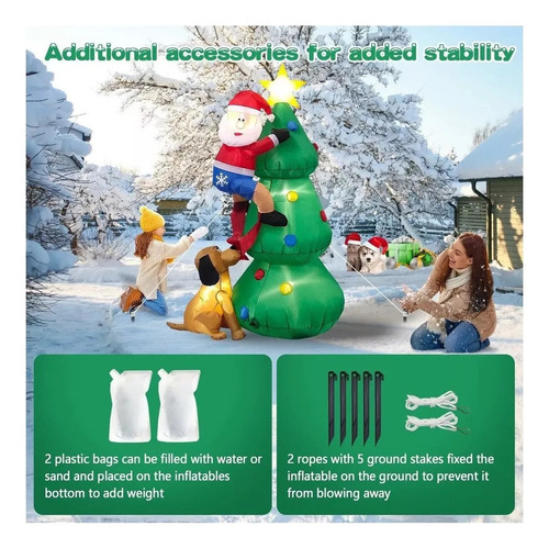Decoración De Árbol De Navidad Inflable De 1,8 Mm: Papá Noel