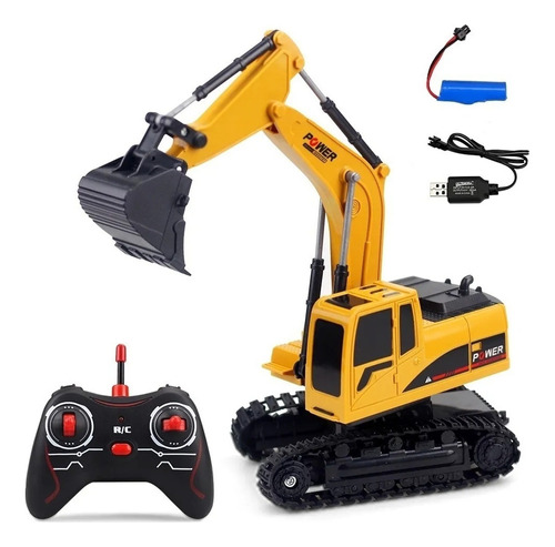 Excavadora De Control Remoto 1:24 Rc Toy 6channel Niños M 