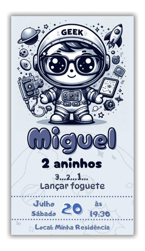 Convite Digital Astronauta / Foguete Variação 3