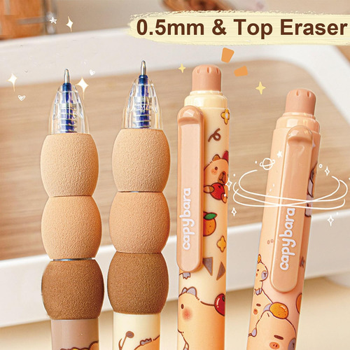 Canetas De Gel Apagáveis Capybara: Design E Tinta Kawaii