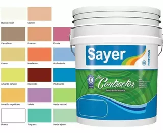 Pintura Vinilica Acrilica Contractor Cubeta 19lt 17 Colores Color Durazno