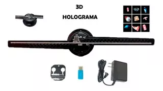Ventilador holográfico LED 3D con holograma para proyector, color negro, 110 V/220 V