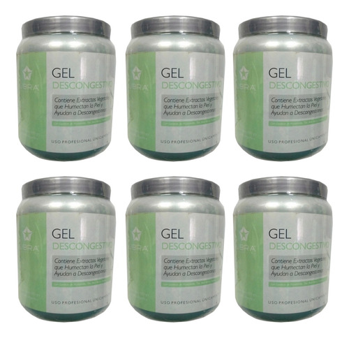  Gel Corporal Descongestivo X 980grs Libra Cosmética X 6 U