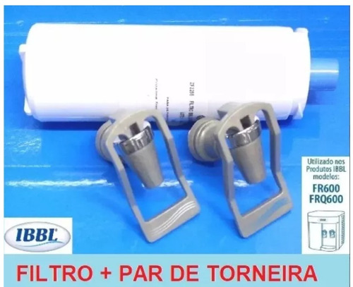 Filtro Refil Ibbl Fr600 / Frq600 Com Par De Torneiras Cinza