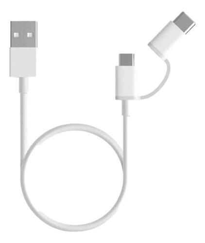 Cable Xiaomi Usb A Tipo C Y Usb Micro 3 En 1 Cable De 30 Cm Color Blanco