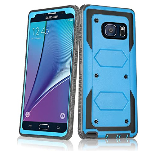 Funda Para Samsung Galaxy Note 5 Azul Rugoso A Prueba Golpes