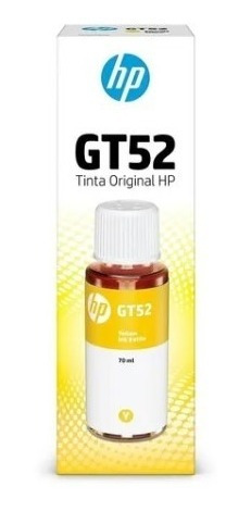 Refil Tinta Original Hp Gt52 Moh56al Amarelo 70ml - Lacrado!