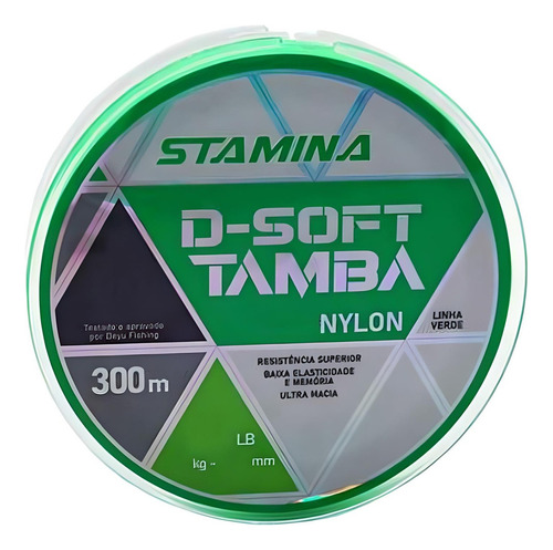 Linha De Pesca D-soft Tamba 300m - Stamina 0,40mm Cor Verde