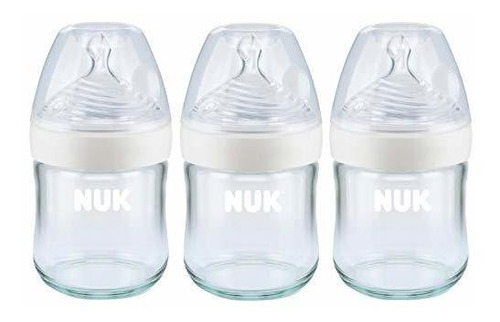 Nuk Simply Botellas De Vidrio Natural, 4 Oz, 3 Unidades
