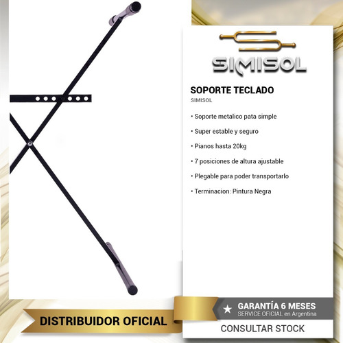Imagen 2 de 6 de Soporte Teclado Organo Sinte Tijera Simple Regulable - Envio