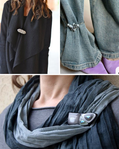 Prendedor Aesthetic Para Ropa. Charms Alfiler Para Vestidos Gris, Rosa, Dorado