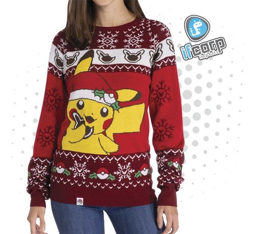 Ugly Sueter Pokemon Pikachu Galleta Talla Xl Adulto