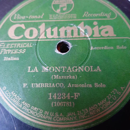 Pasta F Umbriaco Armonica Solo Columbia C187