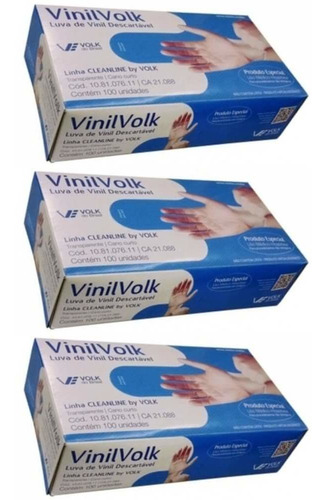 Volk Luvas P/ Procedimentos Vinil Xg C/100 (kit C/03)