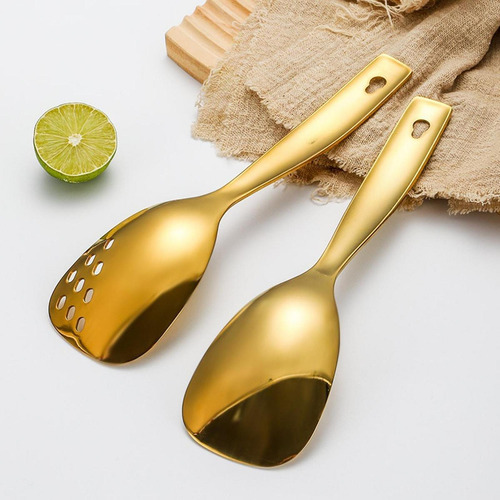 2 Set De Cucharas Para Servir En Acero Inoxidable Estilo A