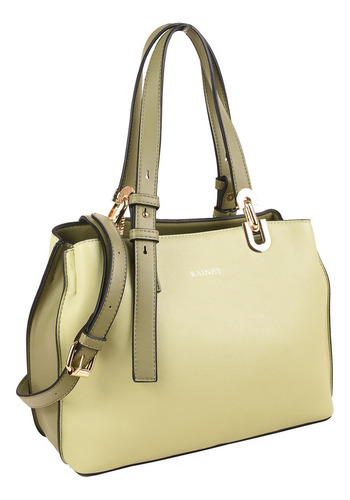 Bolsa Para Mujer Rainey Con Asas Y Correa Al Hombro A107301 Acabado De Los Herrajes Níquel Color Verde Claro Correa De Hombro Verde Claro Diseño De La Tela Liso
