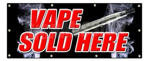 36x96 Vape Vendido Aquí Banner Vapor Pluma Líquido Sabores H