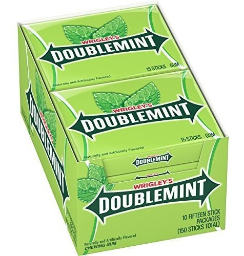 Chicle - Wrigley's Doublemint Chicle, 15 Piezas (10 Paquetes