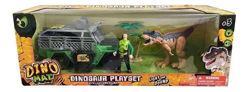 Set Dinosaurio Con Vehiculo Y Figura Dino Mat Ik0112