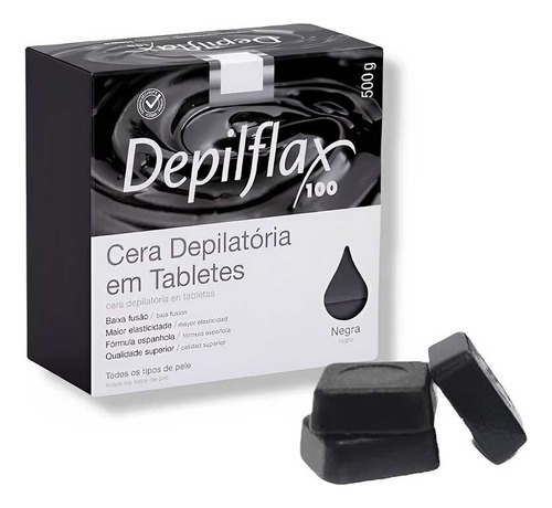 Kit 6 Ceras Negra Depilação Tablete Quente Depilflax 500g