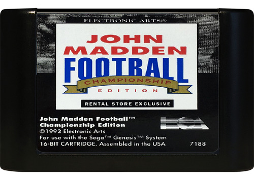 Cartucho Juego John Madden Football Sega Genesis 16 Bits