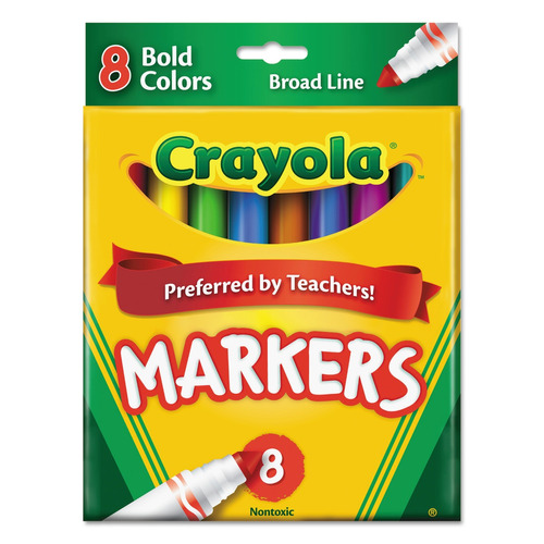 Set De 8 Marcadores No-lavables Crayola Colores Brillantes