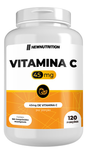Vitamina C 45mg - 120 Comprimidos Mastigáveis Newnutrition
