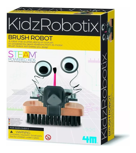 Robo Escova Brinquedo Educativo Kidz Robotix 4m Vassoura Cor Preto