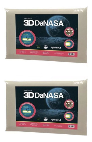 Set 2 Almohadas  Espuma Memoria Viscoelastico Nasa 3d