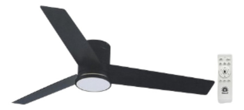 Ventilador De Techo Con Lampara Led Negro 3 Aspas 52 In 64w Diámetro 52   Material De Las Aspas Plástico