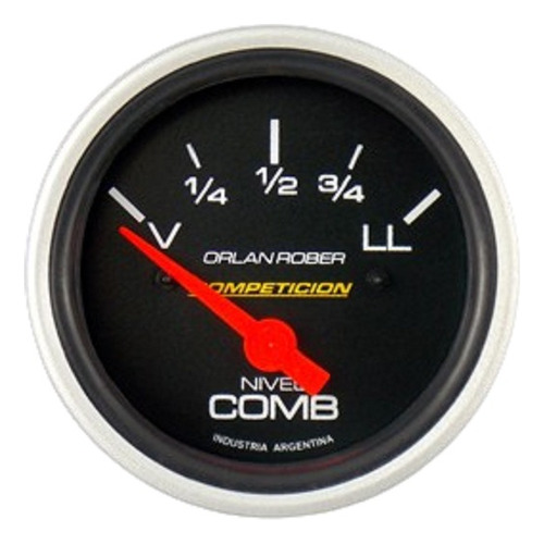 Reloj Nivel Combustible Compet. F.negro (180 Ohm) 12v D60mm