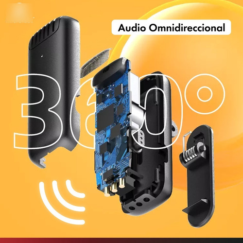 Micrófono Corbatero Clip Inalámbrico Celular Recargable Anc