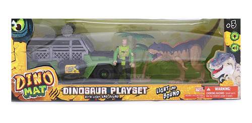 Set Dinosaurio Con Vehiculo Y Figura Dino Mat Ik