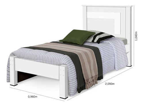 Cama De Solteiro Riviera 2492d1 Branco - Gabrielli Móveis