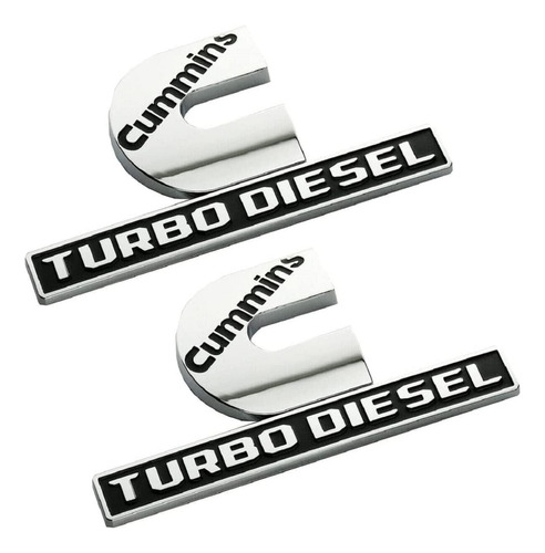 Emblema Logo  2 Piezas Cummins Turbo Diesel Emblems 3d Calco