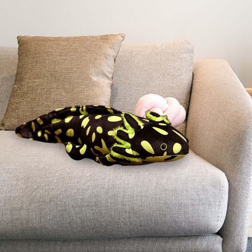 Almohada De Peluche Axolotl Realista Axolotl De Verde