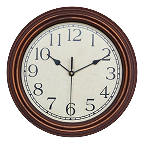 .s Reloj De Pared Redondo De 30 Cm Silencio Café Aureato