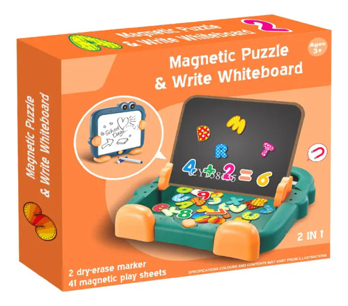 Pizarra Magnetica Puzzle Rompecabezas Tablero Juguete 2 En 1