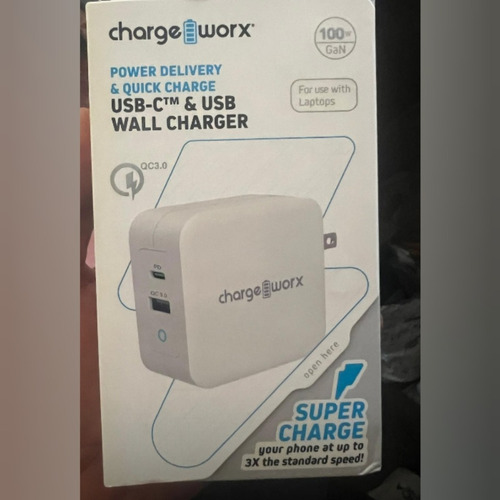 Cargador Charge Worx 100w iPhone Android Lapto Tablet Nuevo