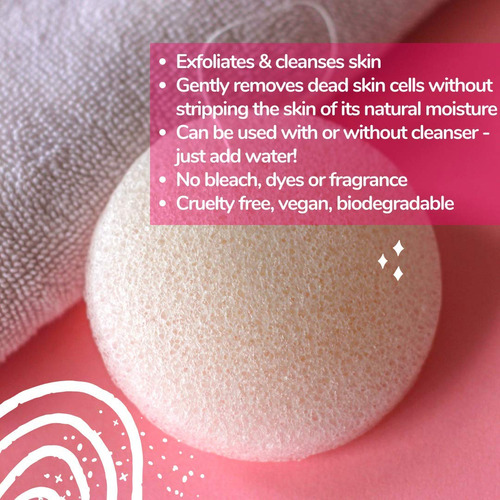 Esponja Facial Exfoliante Biodegradable Natural Coreano