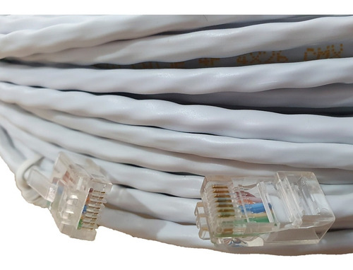Imagem 2 de 3 de Cabo Rede 10 Metros 10m Internet Cat5e Lan Crimpado Branco