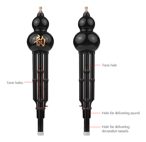 Instrumento Tradicional Chinês Hulusi Cucurbit Flute Bottle
