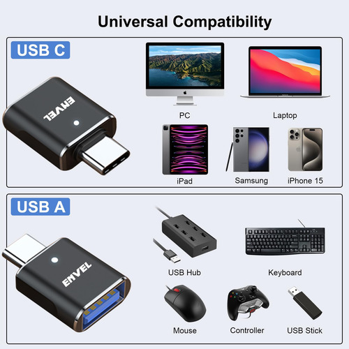 Adaptador Usb C A Usb Envel Usb 3.0 Otg De 5gbps